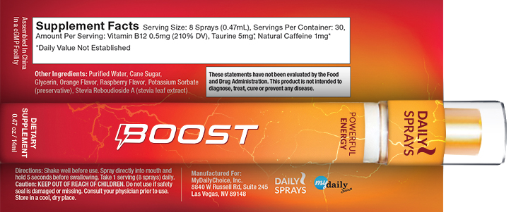 Product Label - BOOST Daily Sprays
